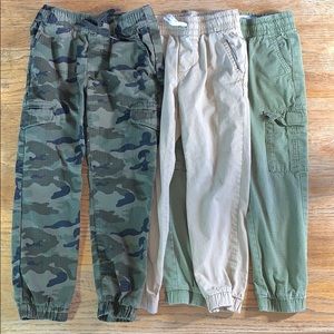 Old Navy Lot of 3 Boys Pants Camo Khaki Olive 6-7